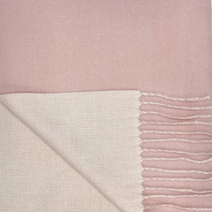 Reversible two tone coloured plain cashmere blend scarf