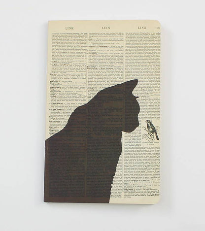 Recycled Dictionary Inspired Cat Sketch/Notebook