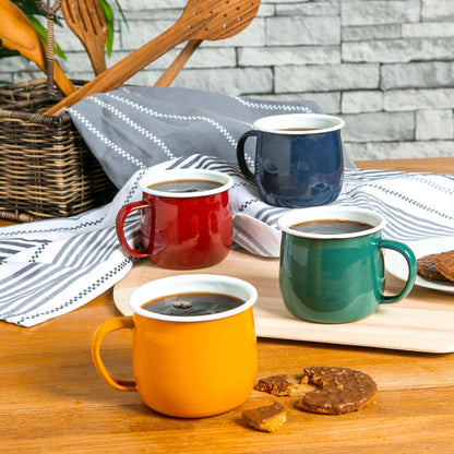 GREEN ENAMEL BELLY MUG