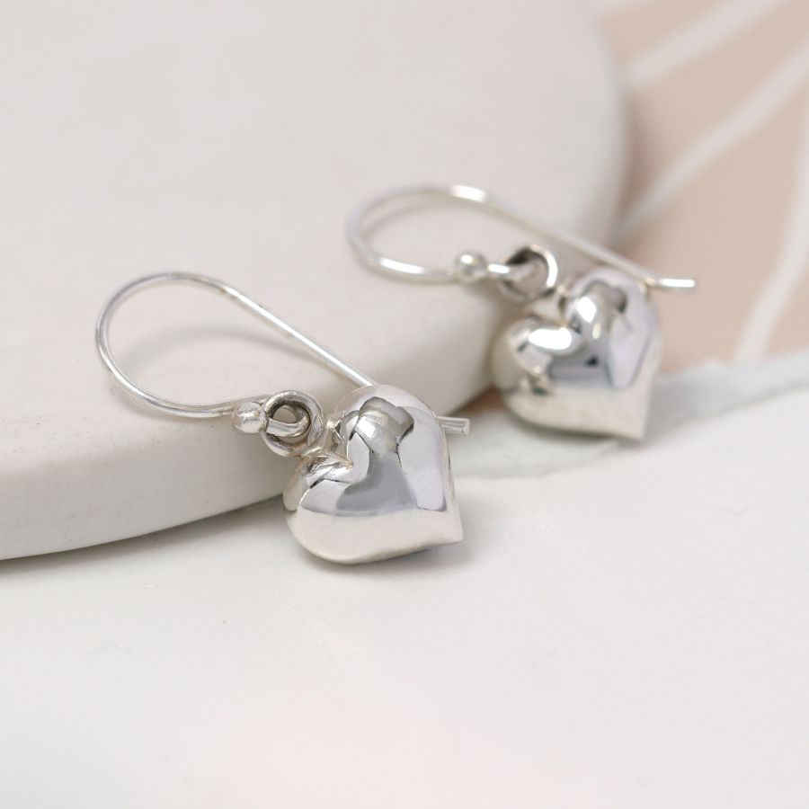 STERLING SILVER HEART DROP EARINGS - Nostalgia Furniture & Gifts