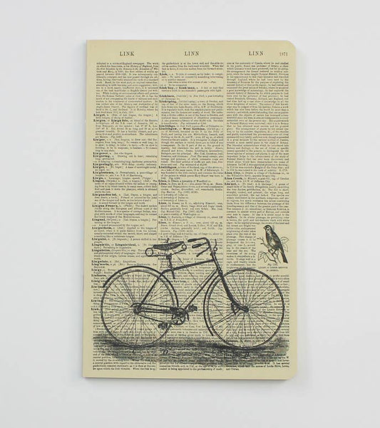 RECYCLED DICTIONARY INSPIRED BICYCLE SKETCH/NOTEBOOK