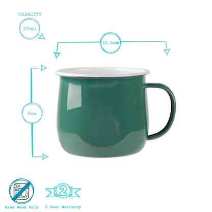 Green Enamel Belly Mug