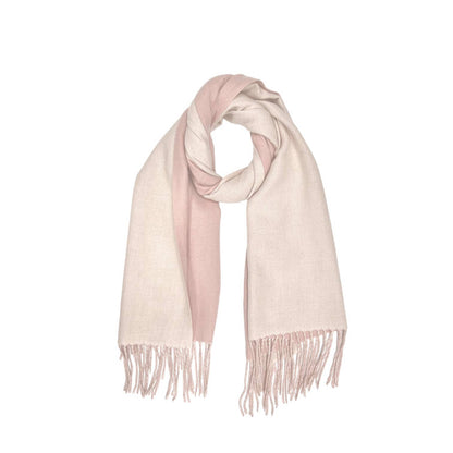 Reversible two tone coloured plain cashmere blend scarf